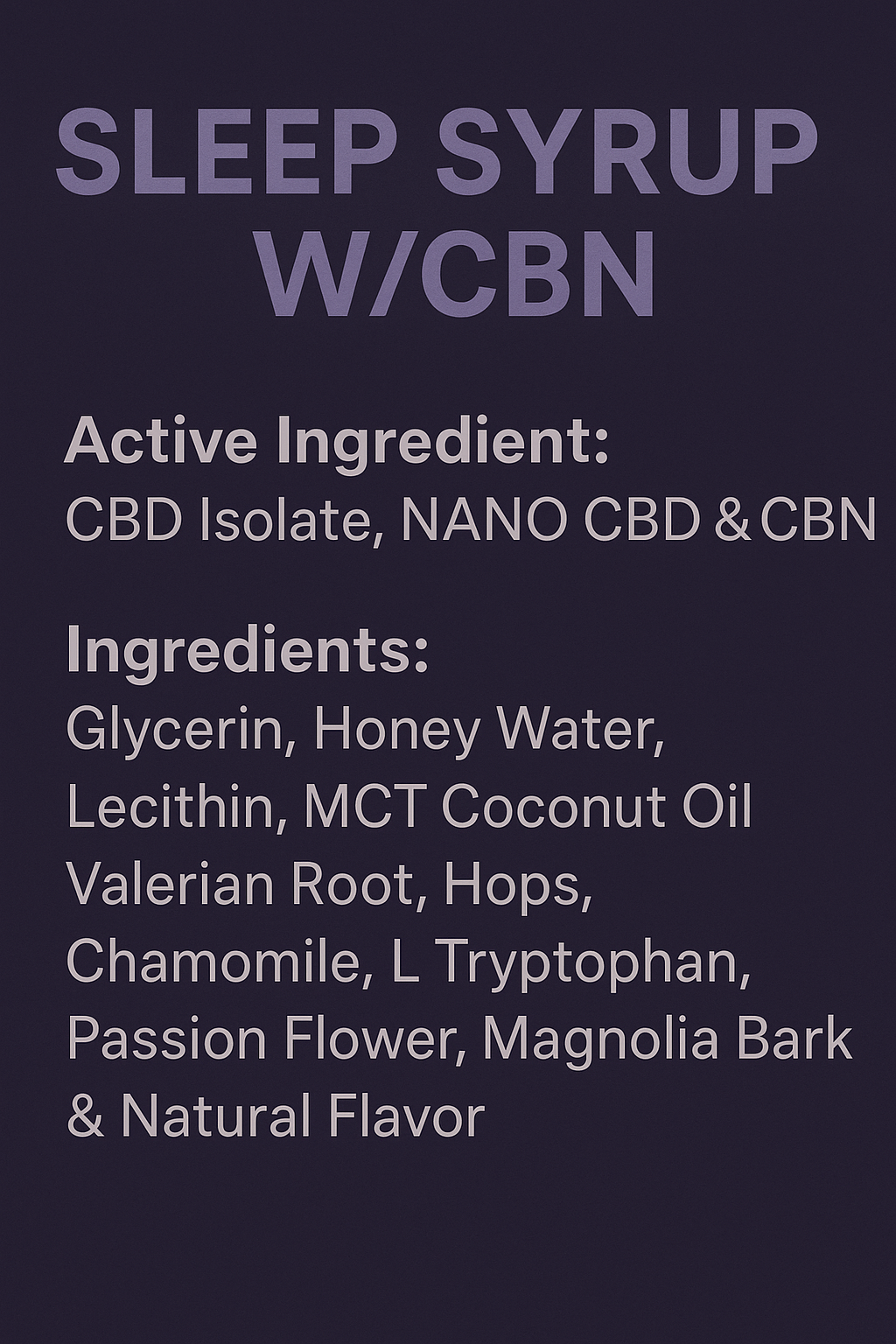 Sleep Syrup W/ CBN